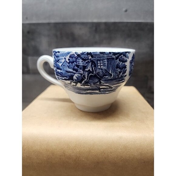 Liberty Blue Tea Cup Vintage Staffordshire Paul Revere Colonial Scene Ironstone - Picture 1 of 5